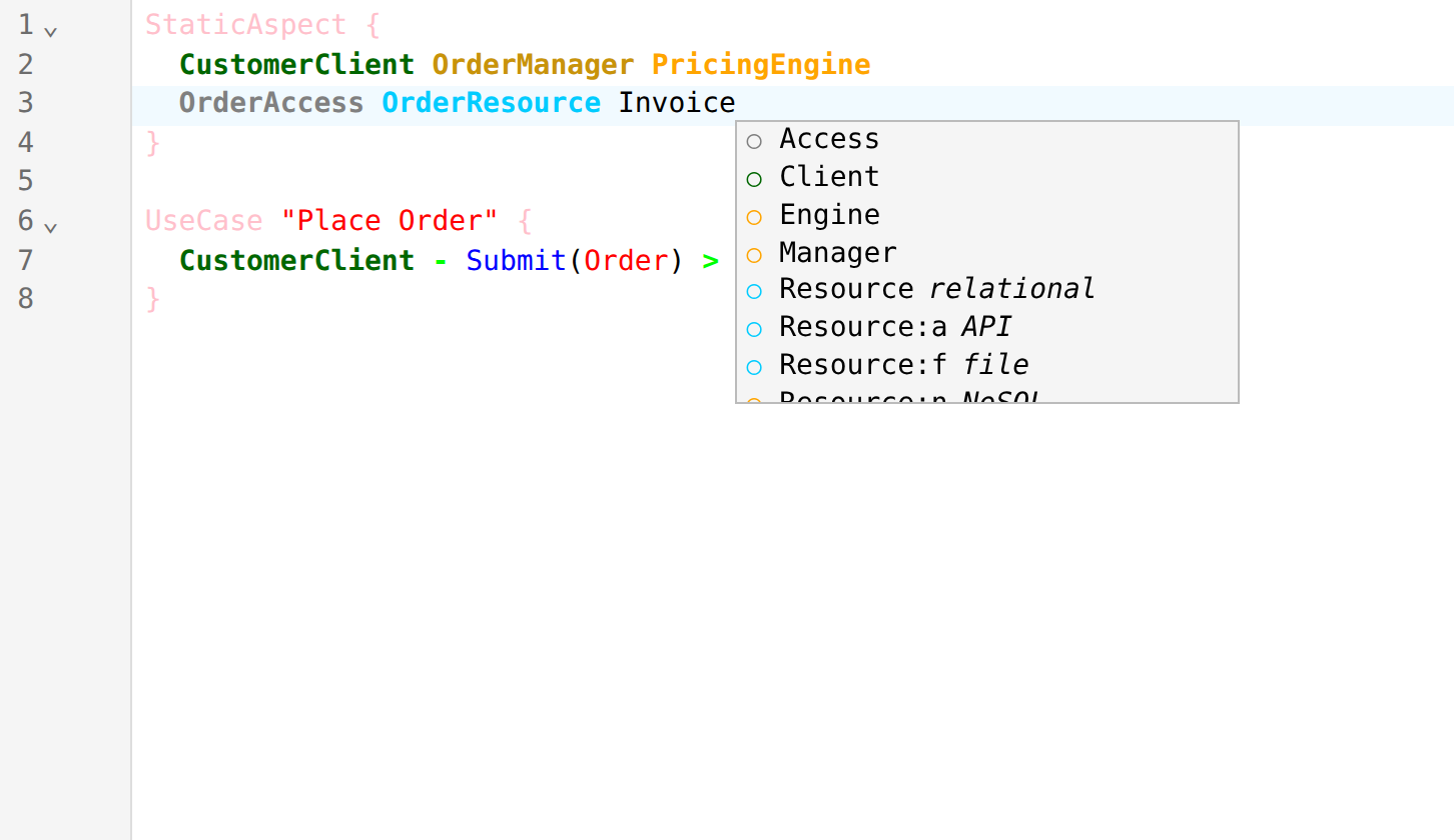 Component types inside a StaticAspect
